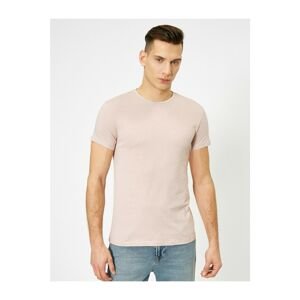 Koton Men's Crew Neck 100% Cotton Slim Fit Basic T-Shirt