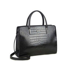 LUIGISANTO Black bag with a crocodile skin motif