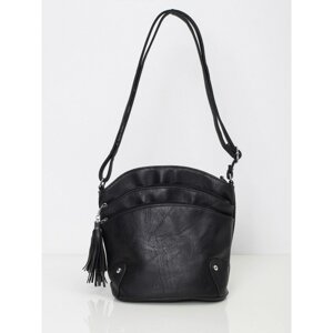 Black handbag with zippers