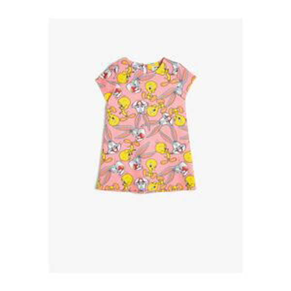 Koton Girl's Pink Licensed Printed Dress