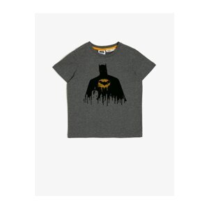 Koton Boys' Gray Batman Licensed Printed T-shirt
