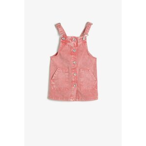 Koton Girl Pink Button Detailed Dress