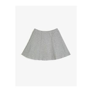 Koton Klos Medium Length Skirt in Glittery Textured Fabric
