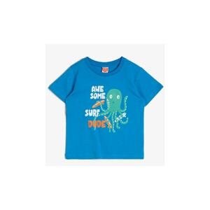 Koton Baby Boy Blue Written Printed T-Shirt
