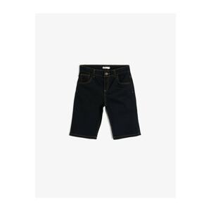 Koton Boy Black Basic Normal Waist 5 Pocket Jean Shorts