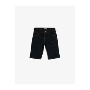 Koton Boy Black Basic Normal Waist 5 Pocket Jean Shorts