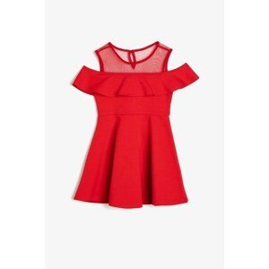 Koton Girl Red Tulle Detailed Dress