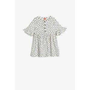 Koton Baby Girl White Polka Dot Dress