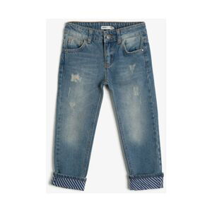 Koton Men's Blue Pocket Detailed Jean Trousers
