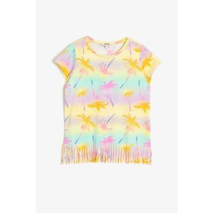 Koton Yellow Patterned Girl's T-Shirt