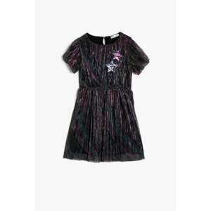 Koton Girl Purple Sequin Detailed Dress