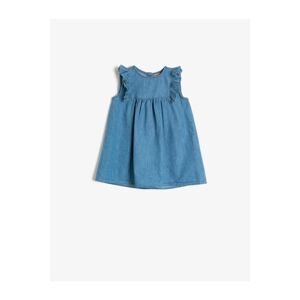 Koton Baby Girl Blue Girl Blue Ruffle Detailed Dress
