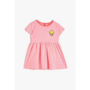 Koton Baby Girl Pink Embroidered Dress