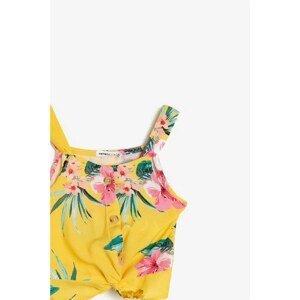 Koton Girl's Yellow Floral Patterned Blouse