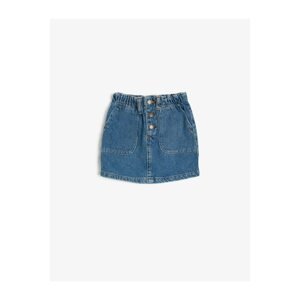 Koton Girl Blue Pocket Detailed Jean Skirt