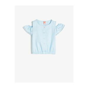 Koton Girl Light Blue Button Detailed Blouse