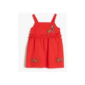 Koton Girl Red Embroidered Dress