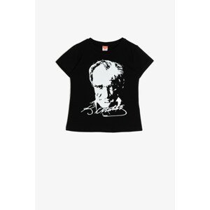 Koton Black Ataturk Printed T-Shirt