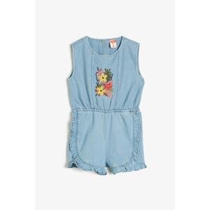 Koton Baby Blue Embroidered Jean Jumpsuit