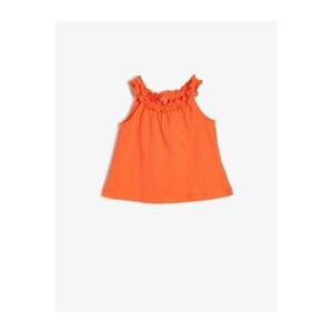 Koton Baby Girl Orange Frill Detailed Blouse