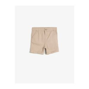 Koton Boy Ecru Button Detailed Shorts