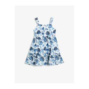 Koton Girl Blue Patterned Strap Dress