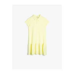 Koton Polo Neck Short Sleeve Basic Medium Length Dress