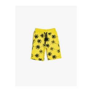 Koton Boys Waist Tie Printed Yellow Shorts