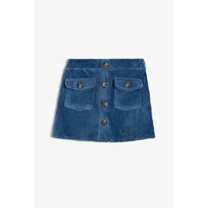 Koton Girl Blue Pocket Detailed Skirt