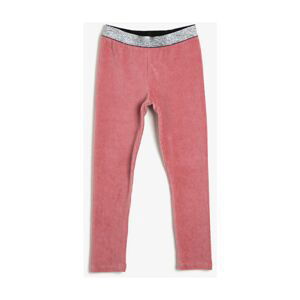 Koton Girls Pink Glitter Detailed Leggings