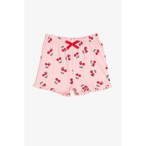 Koton Pink Patterned Baby Girl Shorts & Bermuda