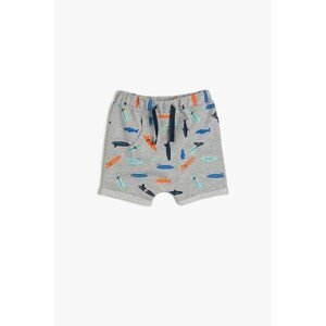 Koton Baby Boy Gray Patterned Shorts Bermuda