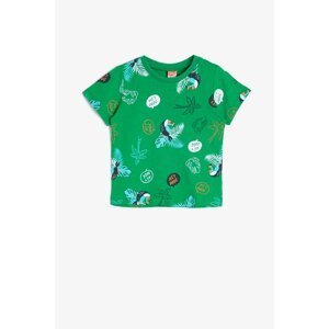 Koton Green Crew Neck Short Sleeve 100% Cotton T-Shirt