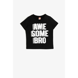 Koton Men's Black Printed T-Shirt