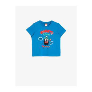 Koton Baby Boy Blue Printed Crew Neck T-Shirt