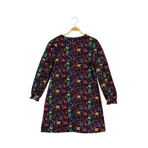 Koton Floral Long Sleeve Crew Neck Medium Length Dress in Soft Thick Fabric