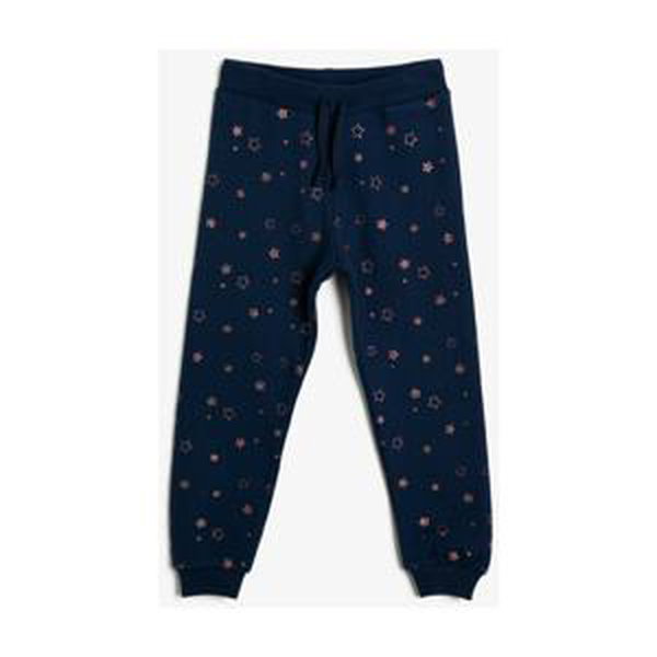 Koton Girl Navy Blue Printed Sweatpants