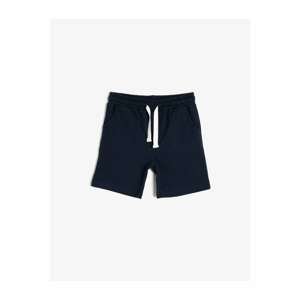 Koton Boy's Navy Blue Basic Slim Sweat Fabric with Pocket, Cord Waist Sort