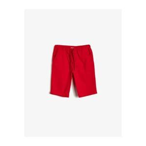 Koton Boy Red Waist Elastic Cord Normal Waist Pocket Shorts