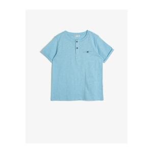 Koton Boy Blue Button Detailed T-Shirt