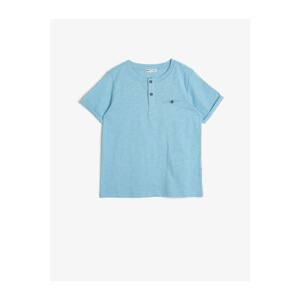 Koton Boy Blue Button Detailed T-Shirt