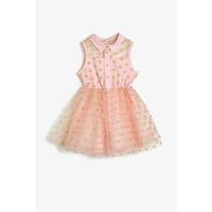 Koton Unisex Pink Button Detailed Dress