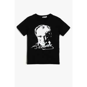 Koton Black Boy Ataturk Printed T-Shirt
