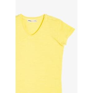 Koton Yellow Girl V-Neck T-Shirt