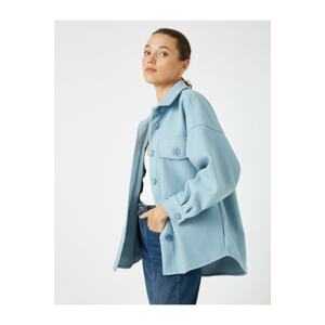 Koton Women's Blue Button Shacket