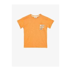 Koton Unisex Kids Orange Text Printed T-Shirt