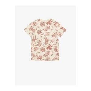 Koton Leaf Printed Crew Neck Boy T-Shirt
