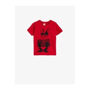 Koton Baby Boy Red Crew Neck Animal Printed Long Sleeve T-shirt