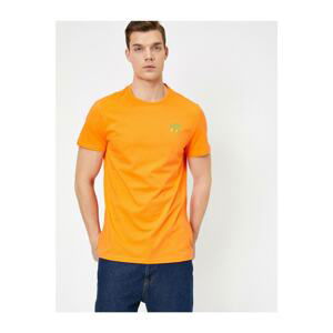 Koton Crew Neck Chest Embroidered Regular Fit T-Shirt