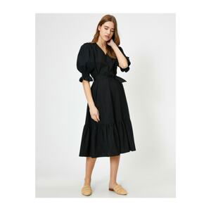 Koton Balloon Sleeve Poplin Dress